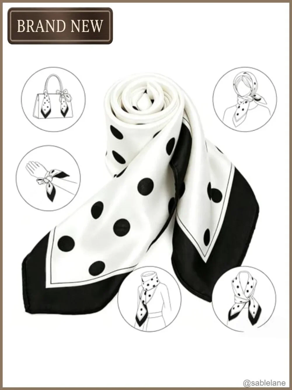 Faux Silk Satin Square Scarf 27.5